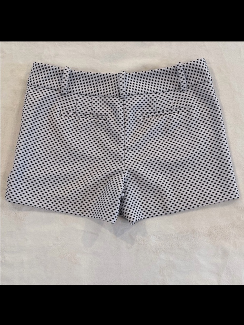 Ann Taylor Signature Navy Polka Dot White Shorts Size 12 Textured Dress Shorts - Picture 9 of 9